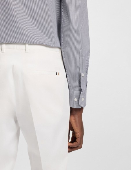 REGULAR FIT EASY IRON STRETCH COTTON TWILL SHIRT