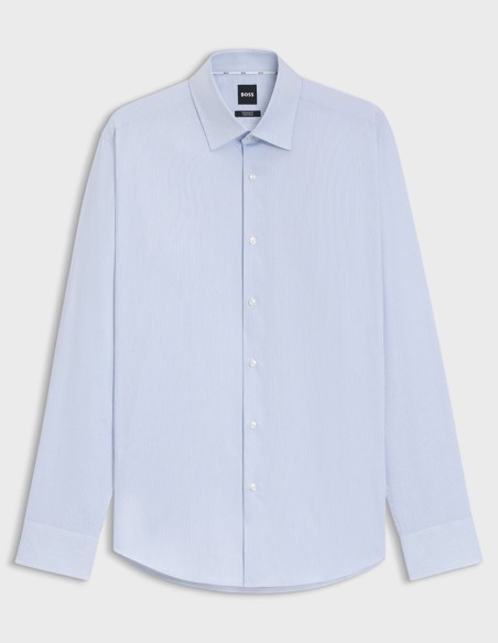 REGULAR FIT EASY IRON STRETCH COTTON TWILL SHIRT