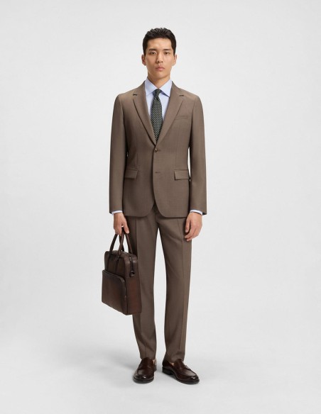 REGULAR FIT EASY IRON STRETCH COTTON TWILL SHIRT