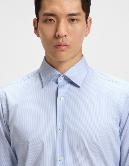 REGULAR FIT EASY IRON STRETCH COTTON TWILL SHIRT