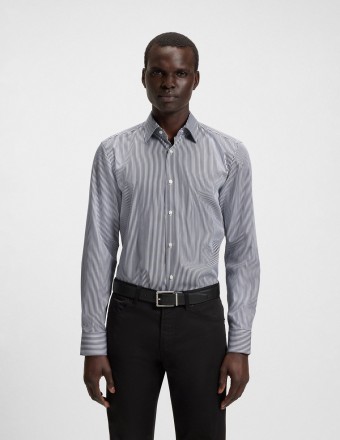SLIM FIT EASY IRON STRIPED...