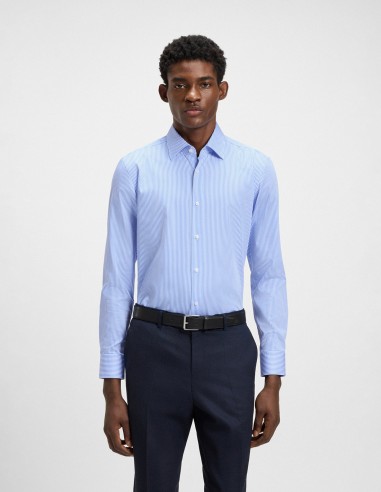 SLIM FIT EASY IRON STRIPED COTTON SHIRT