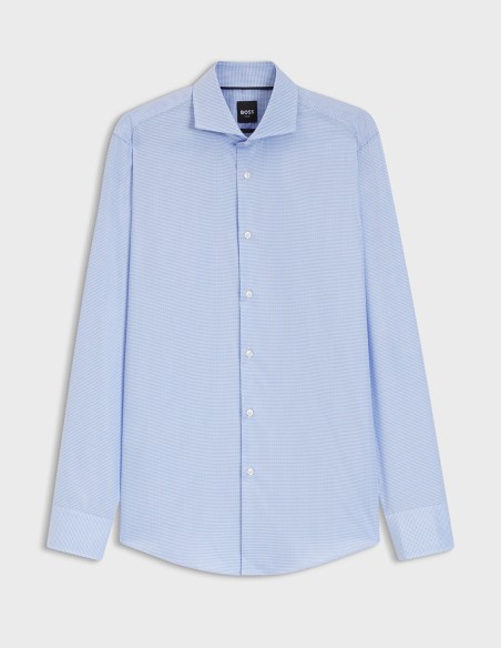 SLIM FIT MICRO-PATTERNED COTTON TWILL SHIRT