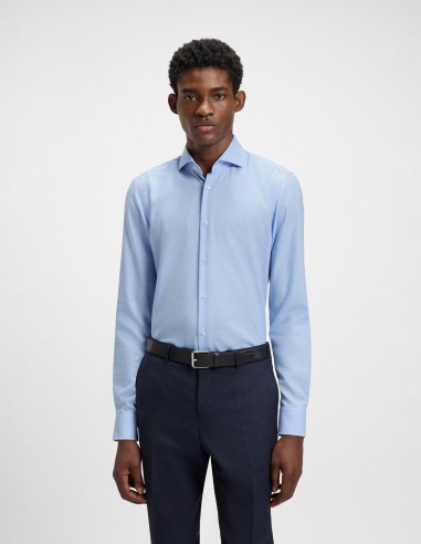 SLIM FIT MICRO-PATTERNED COTTON TWILL...