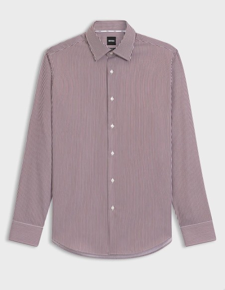 REGULAR FIT SHIRT IN STRIPED COTTON SATIN