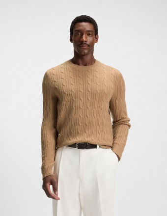 CABLE-KNIT SWEATER IN WOLL...