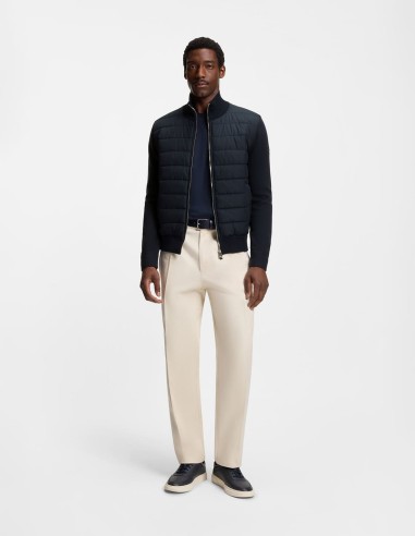 MIXED-MATERIAL JACKET WITH PADDED FRONT