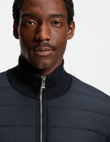 MIXED-MATERIAL JACKET WITH PADDED FRONT