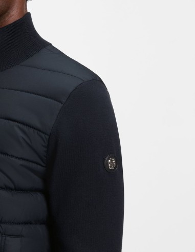 MIXED-MATERIAL JACKET WITH PADDED FRONT