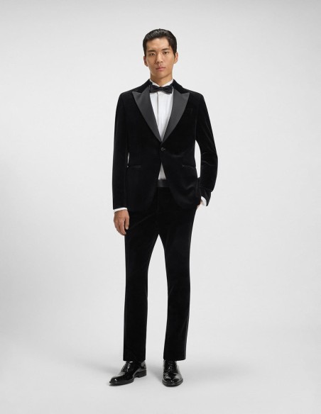 SLIM FIT TUXEDO JACKET IN COTTON VELVET