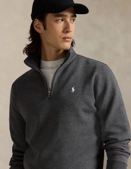 DOUBLE-KNIT QUARTER-ZIP PULLOVER