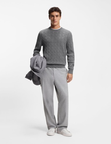 CABLE-KNIT SWEATER IN WOLL & CASHMERE