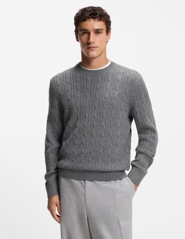 CABLE-KNIT SWEATER IN WOLL & CASHMERE