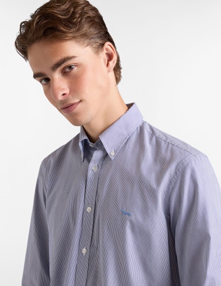 MICROSTRIPE SHIRT WITH DACHSHUND