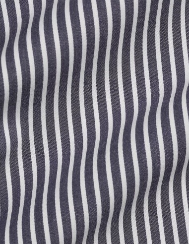 CUSTOM FIT STRIPED STRETCH POPLIN SHIRT