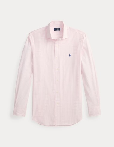 CUSTOM FIT PLAID STRETCH POPLIN SHIRT