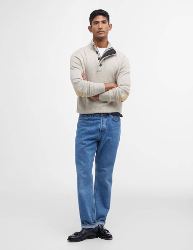 PATCH HALF ZIP SWEATER