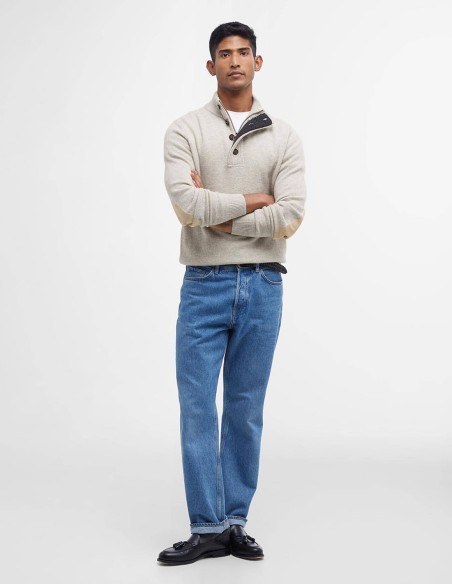 PATCH HALF ZIP SWEATER