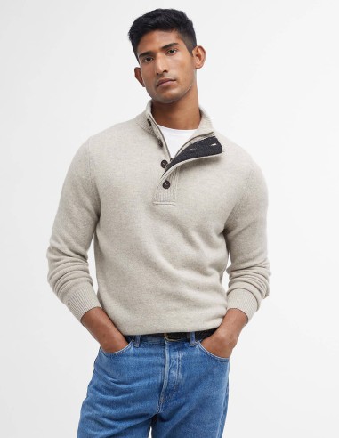 PATCH HALF ZIP SWEATER