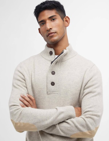 PATCH HALF ZIP SWEATER