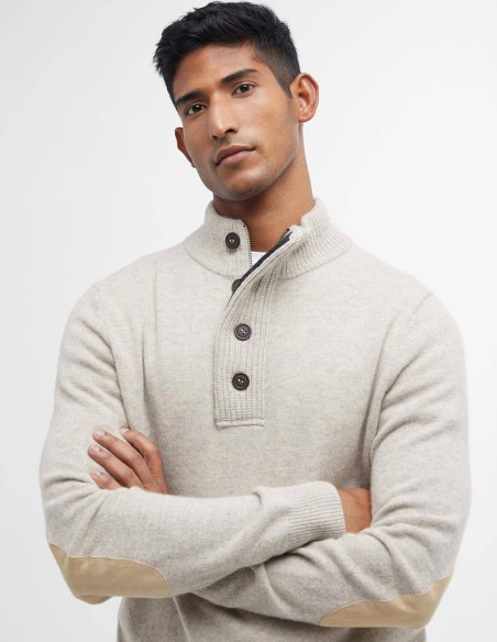 PATCH HALF ZIP SWEATER