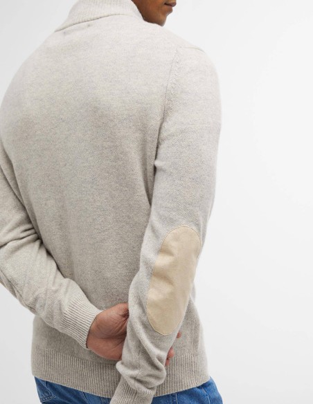 PATCH HALF ZIP SWEATER