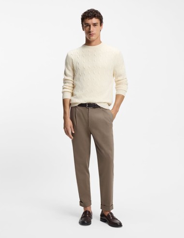 CABLE-KNIT SWEATER IN WOLL & CASHMERE