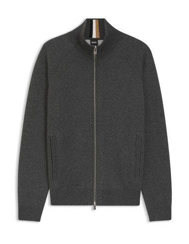 ZIP-UP CARDIGAN IN COTTON & WOOL