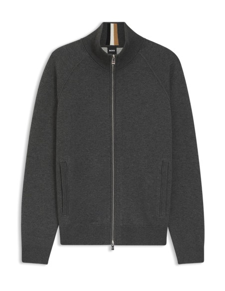 ZIP-UP CARDIGAN IN COTTON & WOOL