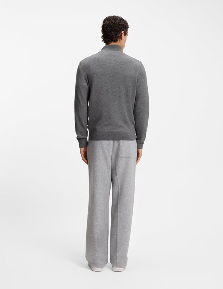 WOOL-CASHMERE ZIP NECK SWEATER