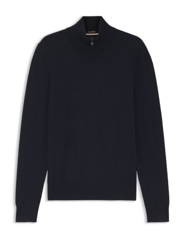 WOOL-CASHMERE ZIP NECK SWEATER