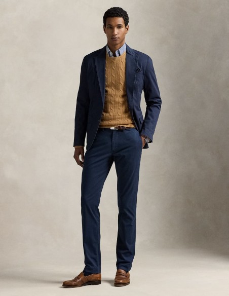 WASHED STRETCH SLIM FIT CHINO TROUSER