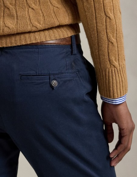 WASHED STRETCH SLIM FIT CHINO TROUSER