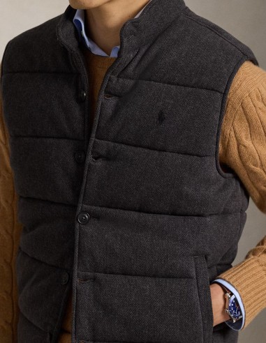HERRINGBONE-PRINT ESTATE-RIB WAISTCOAT