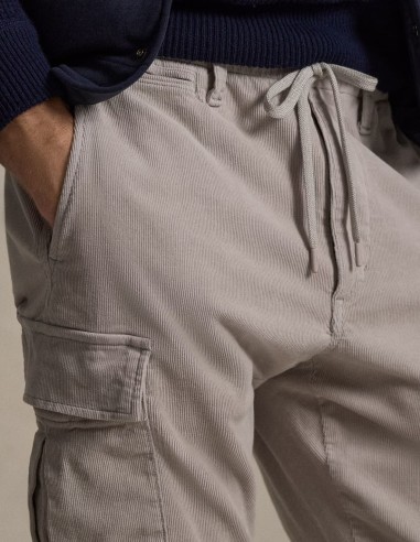 SLIM FIT STRETCH CORDUROY CARGO TROUSER