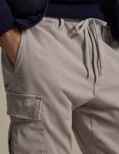 SLIM FIT STRETCH CORDUROY CARGO TROUSER