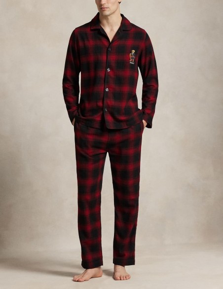 POLO BEAR PLAID FLANNEL PYJAMA SET