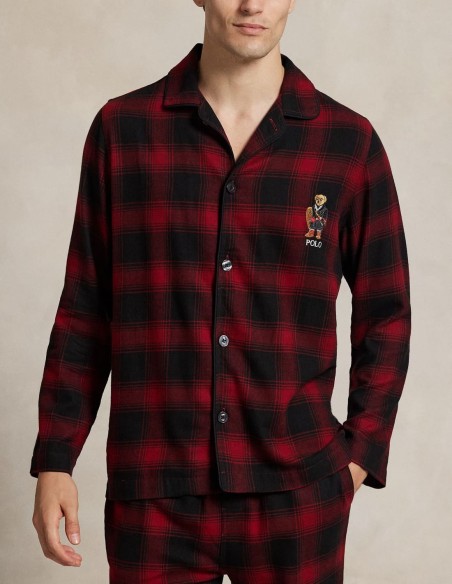 POLO BEAR PLAID FLANNEL PYJAMA SET