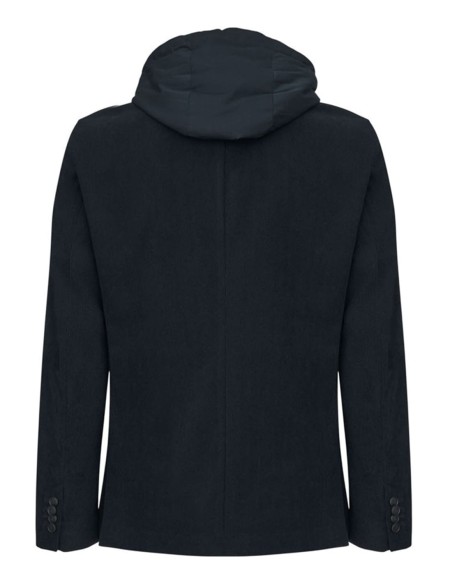 SLIM FIT JACKET WITH INTEGRATED HOODIE