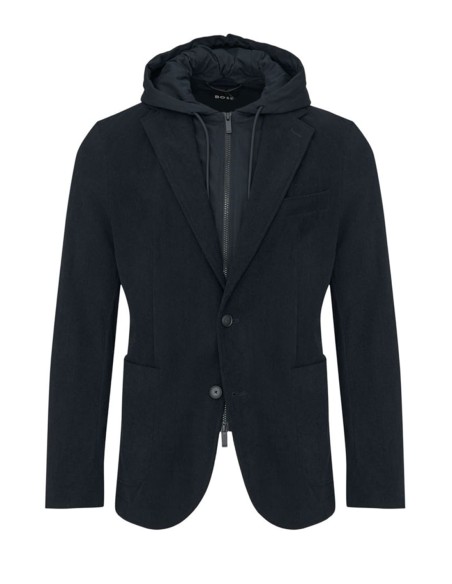 SLIM FIT JACKET WITH INTEGRATED HOODIE
