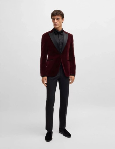 SLIM FIT TUXEDO JACKET IN COTTON VELVET