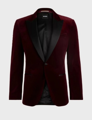 SLIM FIT TUXEDO JACKET IN COTTON VELVET