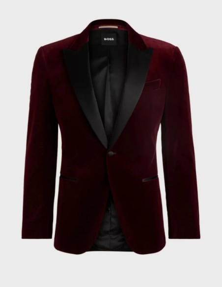 SLIM FIT TUXEDO JACKET IN COTTON VELVET