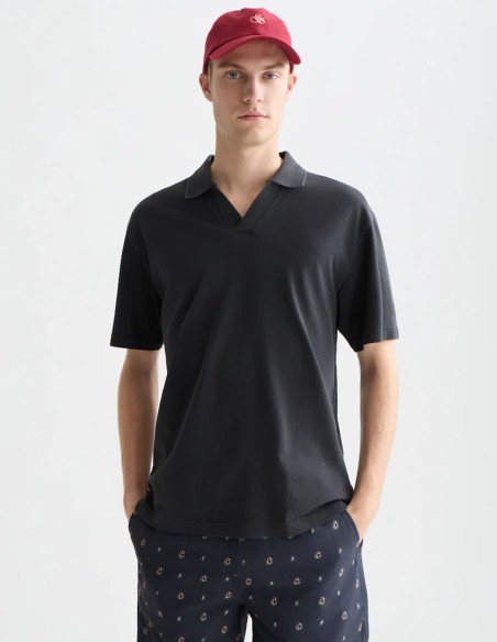 3 CROSSES PIQUE RELAXED POLO SHIRT