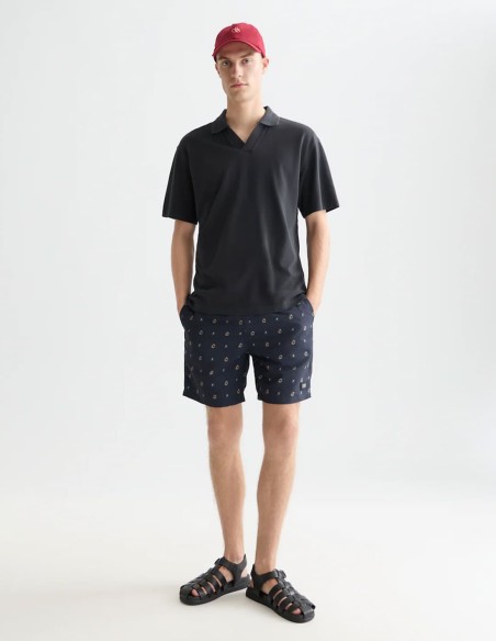 3 CROSSES PIQUE RELAXED POLO SHIRT