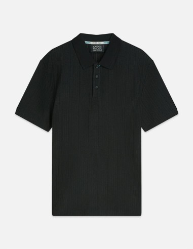 RELAXED FIT STRUCTURED RIBBED POLO SHIRT