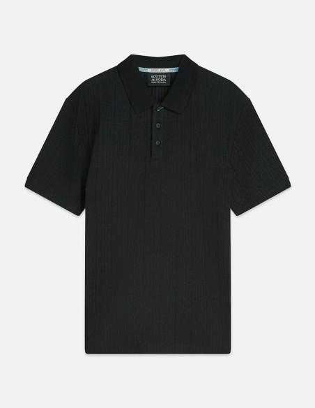 RELAXED FIT STRUCTURED RIBBED POLO SHIRT