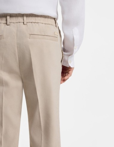 MODERN-FIT TROUSERS IN A LINEN BLEND