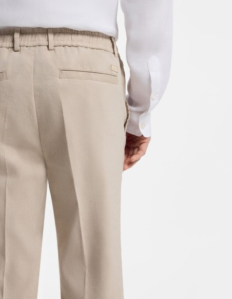 MODERN-FIT TROUSERS IN A LINEN BLEND