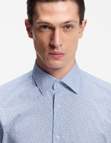 REGULAR FIT SHIRT IN PRINTED STRETCH...